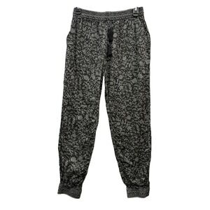 Cleobella Organic Cotton Boho Jogger Pants Gray Floral Sustainable Lounge S